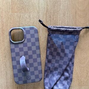 Brown Checkered Phone Case with Loop - Loopy Case